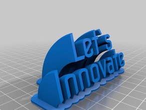 angepasste geschwungene 2-Zeile name plate ermöglicht Innovation office 3d print model - Mito3D