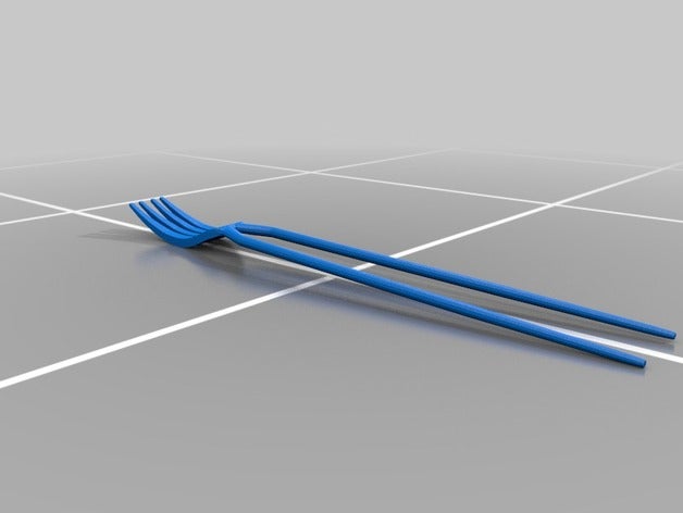 forkstick kitchen dining baguettes chopstick chopsticks fourchette 3D print model - Mito3D
