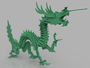 dragon puzzle 3d imprimable puzzles 3dprintable 3d print model - Mito3D