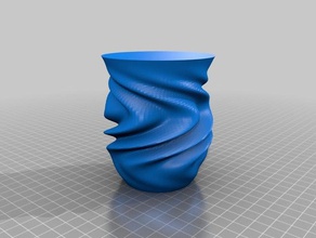 rippled orgânica vaso de 1 recipientes personalizado 3d print model - Mito3D