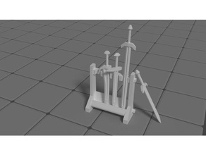 sword stand dnd ready toy game accessories dungeons dragons dungeon terrain frostgrave heroquest holder swords warhammer quest 3d print model - Mito3D