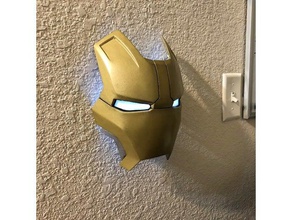 iron man faceplate lamp props ironman light night wall 3d print model - Mito3D