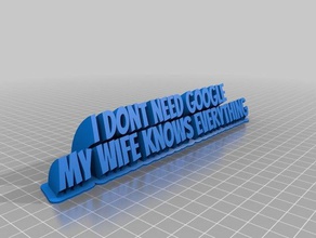 mi personalizados de barrido google esposa oficina 3d print model - Mito3D