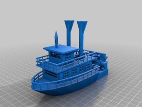paddle wheel boat v4 toys games stern 3d print model - Mito3D