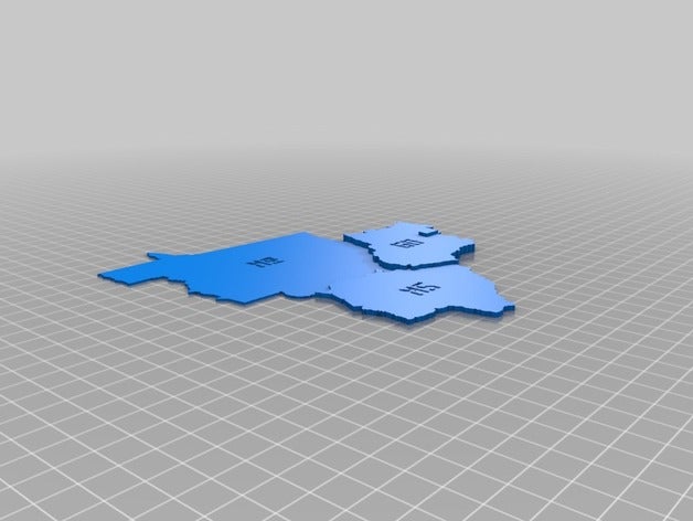brazil map center west region other estates 3D print model - Mito3D