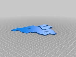 brazil map center west region other estates 3d print model - Mito3D