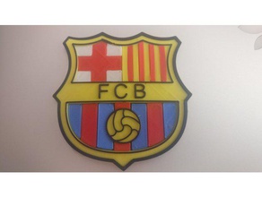 futbol club barcelona fcb logo a forma di scudo i segni loghi fcbarcelona multi-part multicolor originale prusa i3 mk3 3d print model - Mito3D
