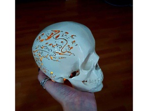 ragnar lothbrok del tatuaggio cranio arredamento di candela la lampada tè luce vichinghi 3d print model - Mito3D