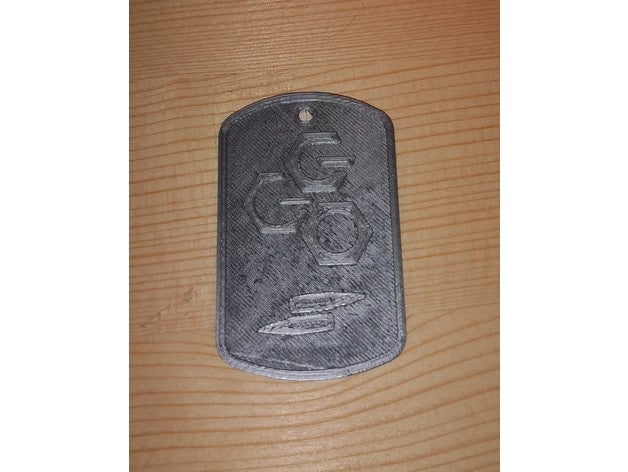 portachiavi keychain piastrina militare ggo 3d la stampa gun gale online piastra sao alternativa sao2 3D print model - Mito3D