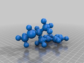 a metanfetamina molécula aprendizagem 3d print model - Mito3D