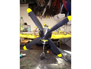 spinner fms aircobra veículos rc avião 3d print model - Mito3D