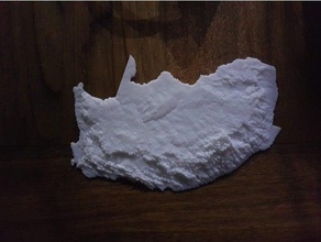 topografik Güney Afrika haritası 3d print model - Mito3D