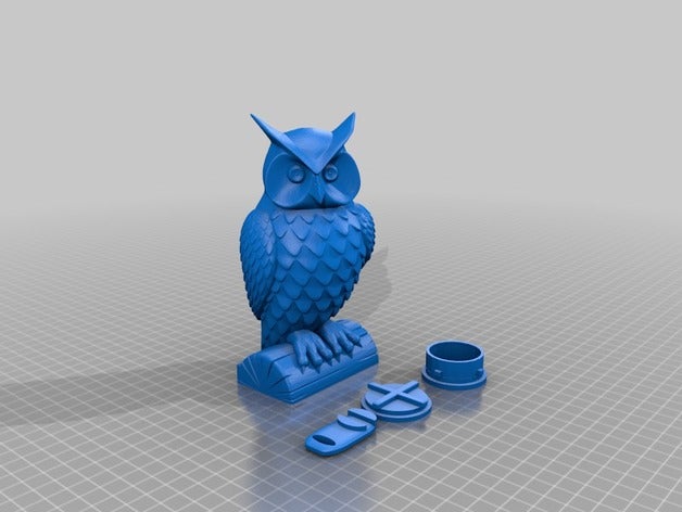 owl bank animals coin statue 3D print model - Mito3D