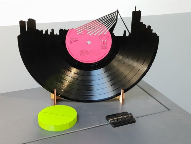 disque vinyle ligne d'horizon de rotterdam 2d l'art 3D print model - Mito3D