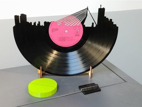 vinyl-Schallplatte skyline von rotterdam 2d Kunst 3d print model - Mito3D