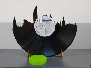 disco in vinile aia skyline 2d arte 3d print model - Mito3D