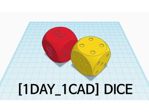 1day 1cad dice 1day1cad 3d modeling drawing drone easy fun funny game object simple toy 3d print model - Mito3D