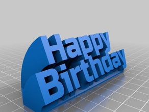 happy birthday office customized 3d print model - Mito3D