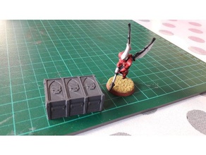 munitorum caisse de provisions taille 3 proxy jouet jeu accessoires les munitions warhammer 40k 3d print model - Mito3D