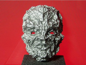 Metall-Gesicht Menschen edgy Feuer geschmiedet molten rau 3d print model - Mito3D