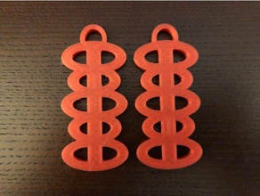 round roof long earrings 3d print model - Mito3D