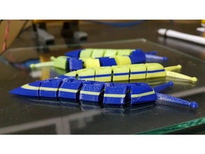 articolato slug magnetico doppio opzioni di colore i giocattoli giochi estrusore flexi flessibile livello materiale mmu multi terre rare 3d print model - Mito3D