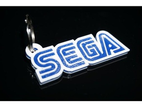 sega keychain signs logos 3 layers blue multicolor white 3d print model - Mito3D