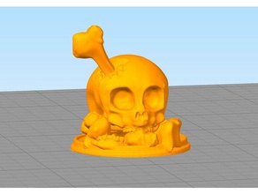 Schädel Platte Skulpturen Knochen halloween halloween-Dekoration scary Kopf Kiefer spooky 3d print model - Mito3D