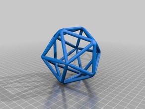 wire icosahedron math art 3d geometry architecture jewelry mathematical mathematics mathproject sacred sculpture 3d print model - Mito3D