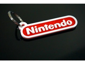 nintendo brand signs logos 3 layers keychain 3d print model - Mito3D