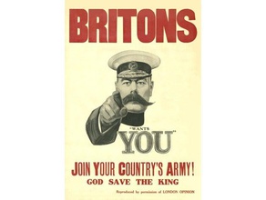 1914 britânico da primeira guerra mundial kitchener recrutamento cartaz litográfico sinal sinais logotipos 3d print model - Mito3D