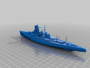 ijn kong 3d la impresión battleship 3d print model - Mito3D