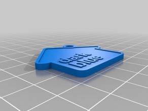 koyu mavi Anahtarlık özelleştirilmiş 3d print model - Mito3D