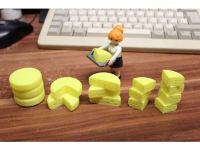 queso conjunto playfab 183004 playmobil compatible de juguete juego accesorios rebanadas 3d print model - Mito3D