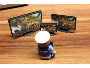 televisión playfab 183003 playmobil compatible de juguete juego accesorios pantalla plana titular monitor en la pared 3d print model - Mito3D