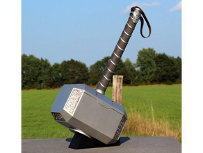 thor hammer mjolnir stand costume cosplay marvell movie prop props thors thunder 3d print model - Mito3D