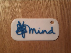 mind logo charity 2d art keychain keyring 3d print model - Mito3D