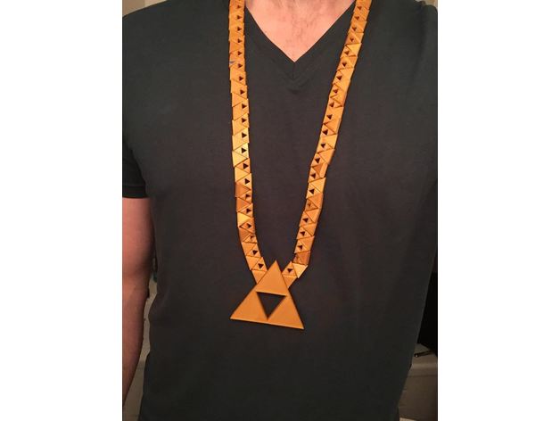 triforce pendant beads bracelets 3d logo beadwork chain customizable customized emblem geometric geometry jewelry legend zelda link necklace nintendo ocarina time pendants triangle video game games 3D print model - Mito3D