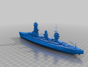 ijn fus clase yamashiro 3d la impresión el buque de guerra ww2 3d print model - Mito3D