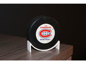 hockey puck stand sport outdoors awesome minimalist montreal mtl nhl simple sports stands 3d print model - Mito3D