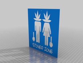 stoner weedsmoke zone türschildes Wand Zeichen logos bud cannabis cannabis-Zigarre hängen mary jane medizinisches Raucher stonerdays 3d print model - Mito3D