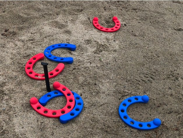 horse shoe game games beach toy horseshoe 3D print model - Mito3D