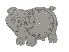Schweine-Uhr Dekor 3d print model - Mito3D