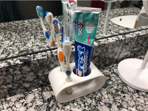 toothbrush toothpaste holder bathroom stand 3d print model - Mito3D