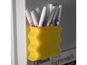 wobbly refridgerator dry erase pen holder kitchen dining magnetic magnet 3d print model - Mito3D