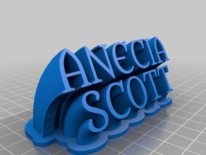 anecia nameplate office customized 3d print model - Mito3D
