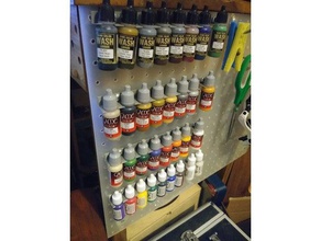 valejo paint rack peg board art tools 3d print model - Mito3D
