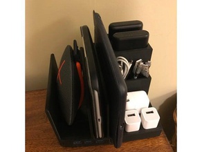 ultimate charging station 3d printing anker battery charger holder cable management dock stand ipad organizer portable usb tablet hub 3d print model - Mito3D