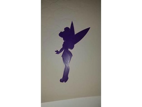 fairy silhouette 2d art bookmark bookmarks cutout tinkerbell wings 3d print model - Mito3D