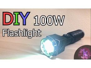 diy 100w flashlight 3d printing battery chip electronics heatsink led light 3d print model - Mito3D
